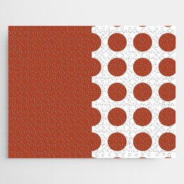 Elegant Dots Polka Dots Circles Spots Burnt Orange White Jigsaw Puzzle