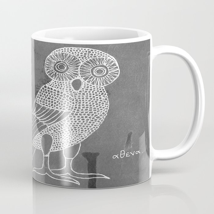 ATHENA'S OWL IN GREY BACKGROUND  Coffee Mug
