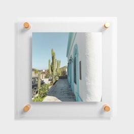 Mexico Photography - Nice White And Turquoise House Floating Acrylic Print
