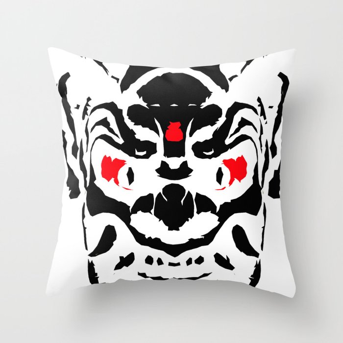 Demon Face Throw Pillow