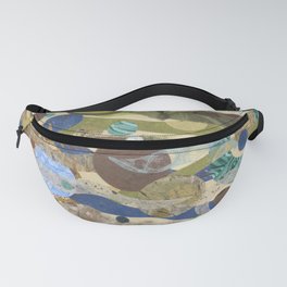 Serenity Swirls Fanny Pack | Green, Artbyleannep, Paperpainting, Circles, Collage, Abstract, Original, Blue, Paper, Swirls 