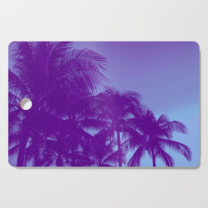 Palm Trees Tropical Beach Night  Cutting Board