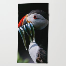 bird fishing Beach Towel