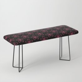 Black and Dark Pink Minimal Flower Pattern Pairs DE 2022 Trending Color Scarlet Apple DEA146 Bench