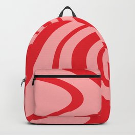 Swirl Marble Stripes Pattern (red/pink) Backpack