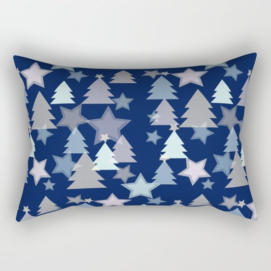 Christmas Landscape blue Rectangular Pillow