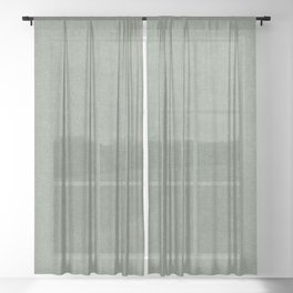 solid woven - sage Sheer Curtain