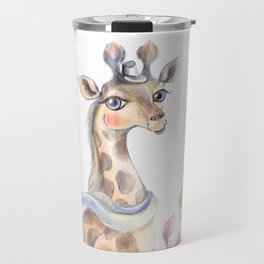 Sublimation Design, Giraffe, PNG Clipart, Giraffe on the bicycle, New Baby Card Design Travel Mug