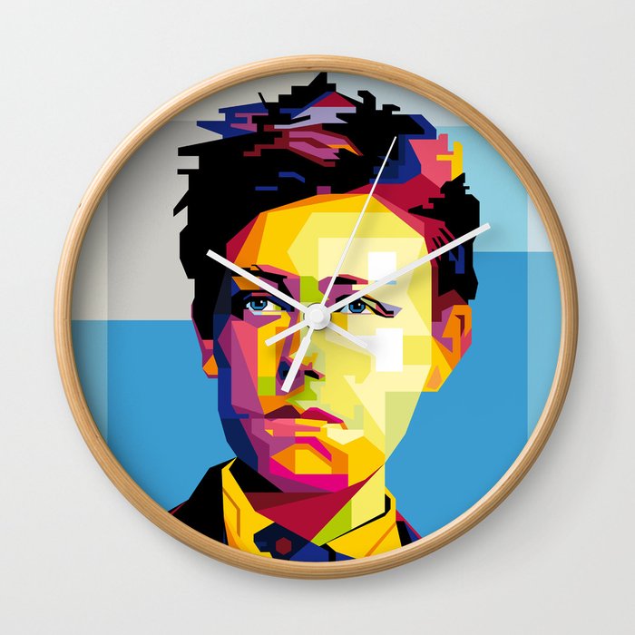 Arthur Rimbaud Pop Art Portrait Literature Icon Wall Clock