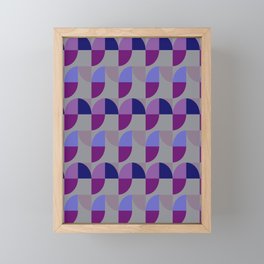 Vintage pattern Design violet blue grey Framed Mini Art Print