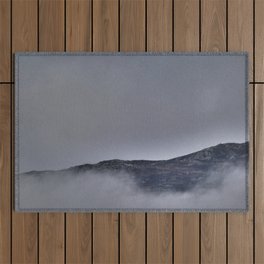 Scottish Highlands Mist Shrouded Mountain in I Art   Outdoor Rug