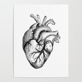 Hand drawn human heart Poster