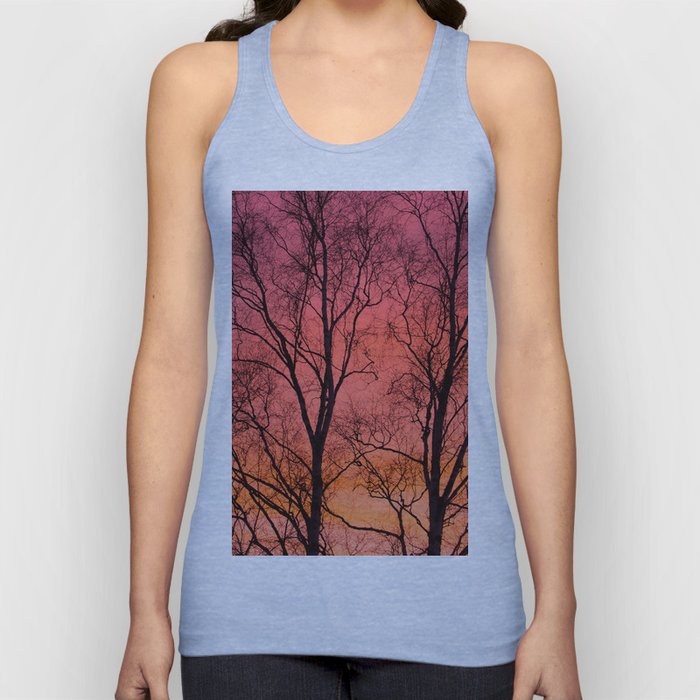 Tree Silhouttes Against The Sunset Sky #decor #society6 #buyart Tank Top