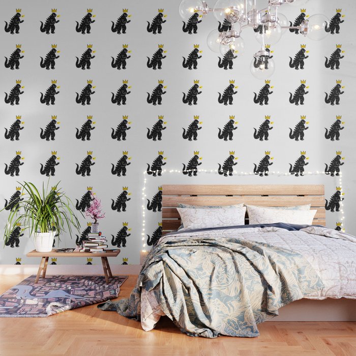 Jean Michel Basquiat S Crown On Japanese Monster Wallpaper By Murakamistudio Society6 The most famous element to the iconographic set were his crowns. jean michel basquiat s crown on japanese monster wallpaper by murakamistudio