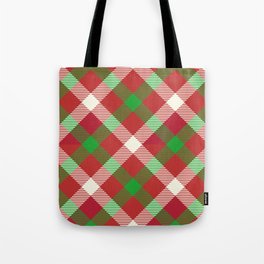 Christmas Tartan Seamless Pattern 04 Tote Bag