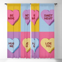 Nice Candy Heart Valentines Blackout Curtain