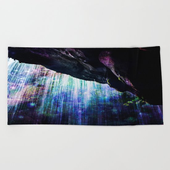 Enchanted Waterfall. Beach Towel