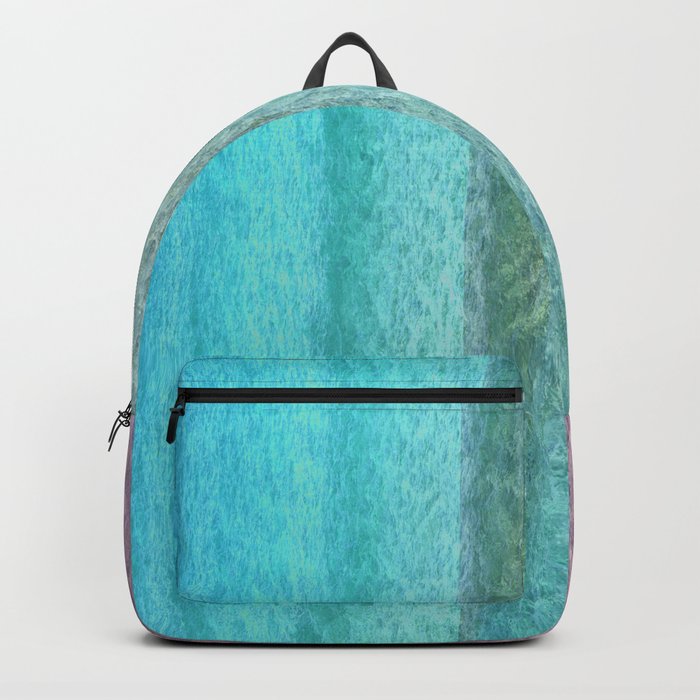 ocean blue and lavender color blocking line function Backpack