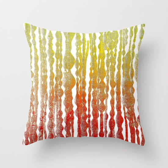 psychedelic stripes - red Throw Pillow