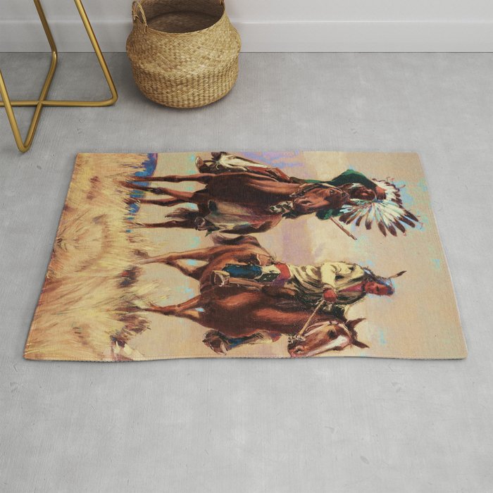 “Blackfoot Indian Scouts” by Carl Oscar Borg Rug