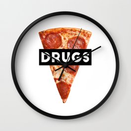 Drugs = Pizza Wall Clock