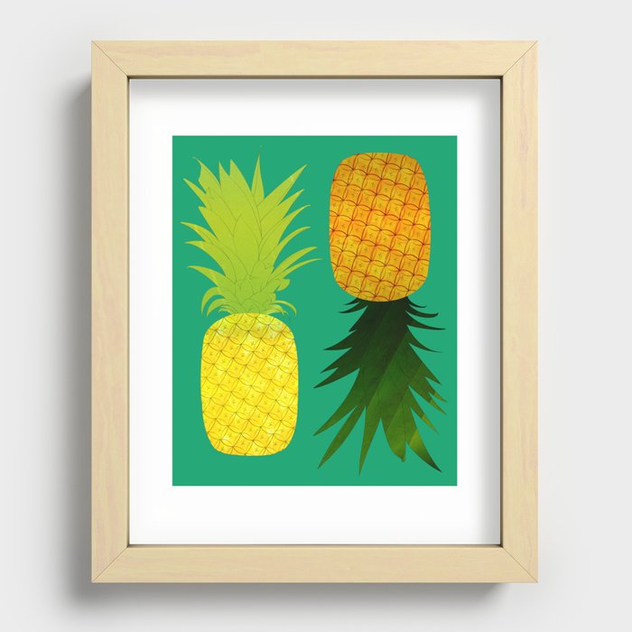Yellow Pineapple Golden Pinapple Recessed Framed Print