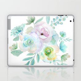 3 abstract flowers watercolor   Laptop Skin