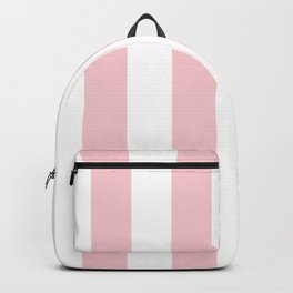 Large White and Light Millennial Pink Pastel Circus Tent Stripe Backpack