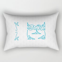 E Scallop: Blue Rectangular Pillow