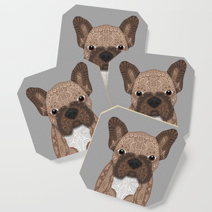 Brown Frenchie Puppy 001 Coaster