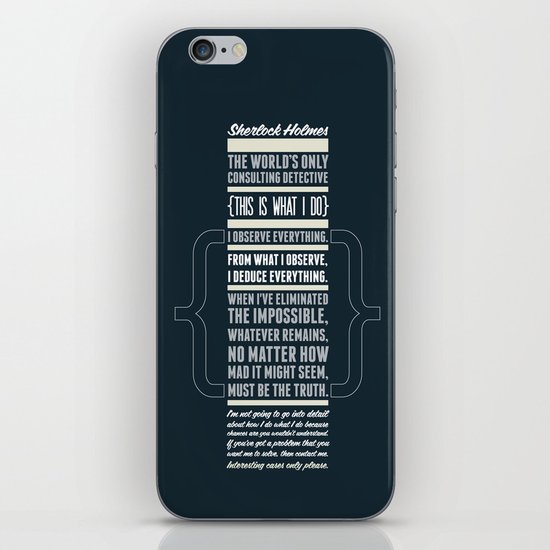 Sherlock - The Great Consulting Detective. iPhone & iPod Skin