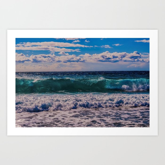 Big Surf at Blue Shutters Beach, Rhode Island Art Print