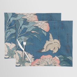 Katsushika Hokusai - Peonies and Canary, 1834 Placemat