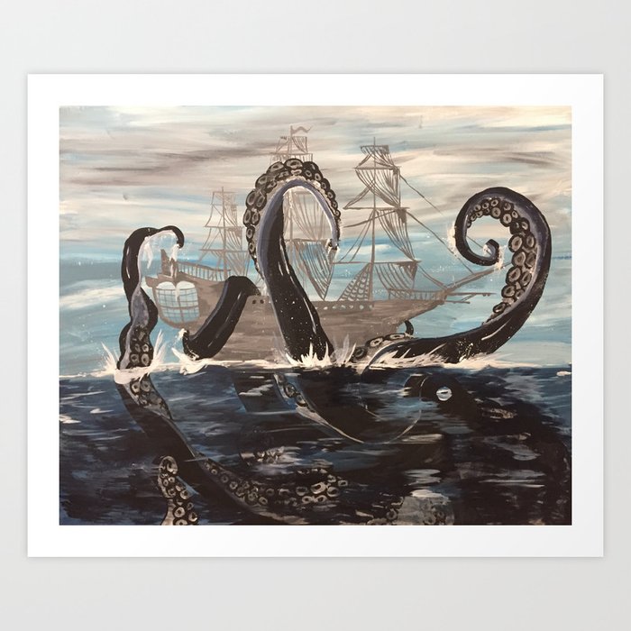 That Painting My Wife And I Made With A Ghost Ship Vs Sea Monster