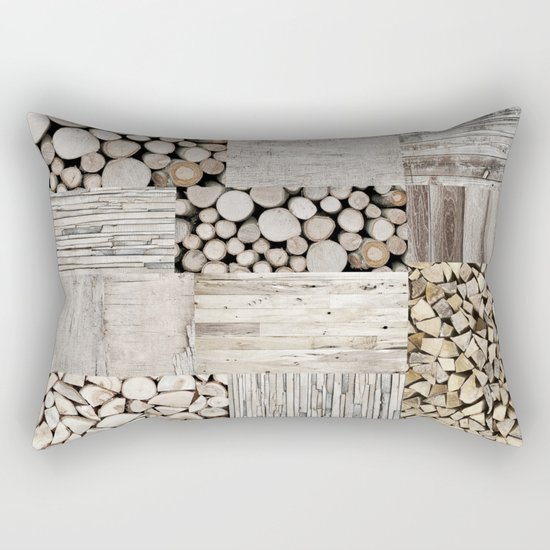 Wood Collage rustic weathered Rectangular Pillow