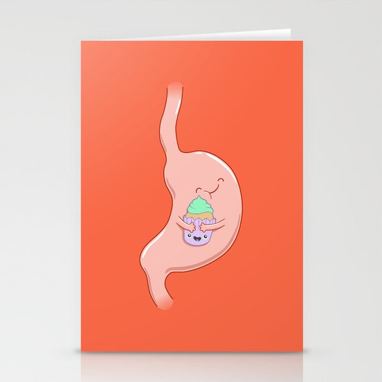 My Stomach Loves Cupcakes Stationery Cards
