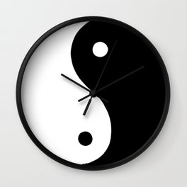 Yin and Yang BW Wall Clock