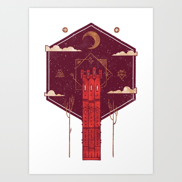 The Crimson Tower Art Print