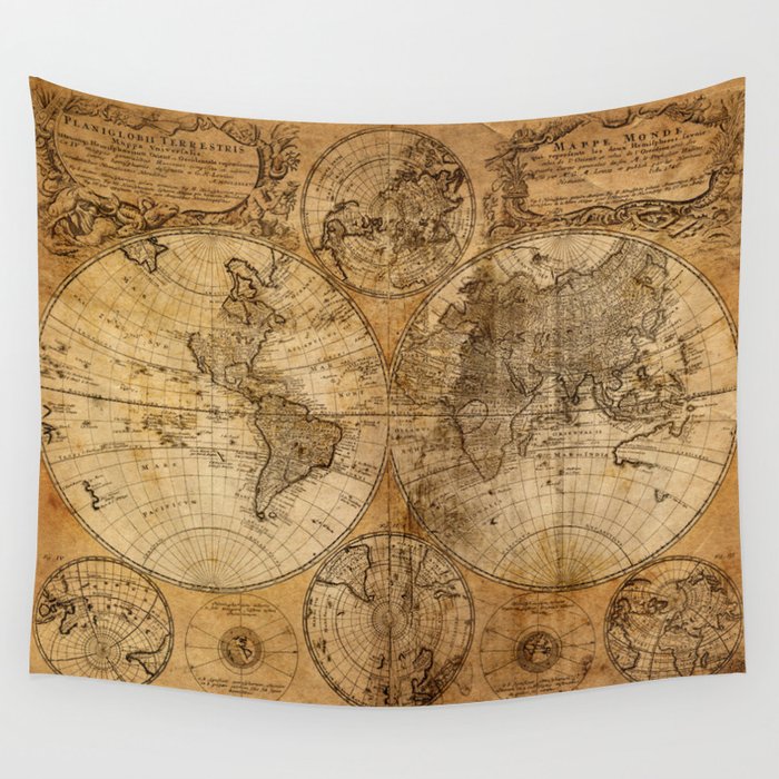 World Map 1746 Wall Tapestry By Foxxmap