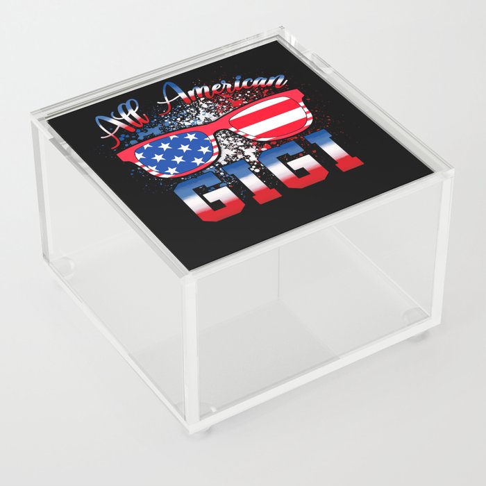 All american Gigi US flag 4th of July Acrylic Box