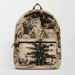 Cats Decorating Christmas Tree Backpack