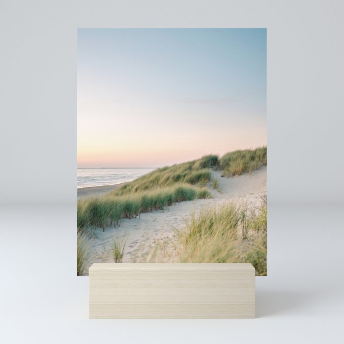 Dunes of Holland | Sunset travel photography | Pastel fine art beach print Mini Art Print