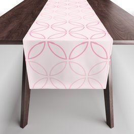 Pink Four Leaf cement circle tile. Geometric circle decor pattern. Digital Illustration background Table Runner
