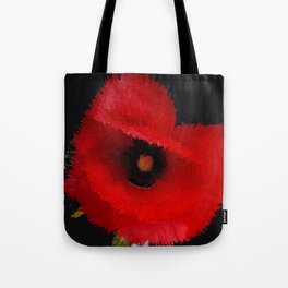 Red poppy explosion pixel art Tote Bag