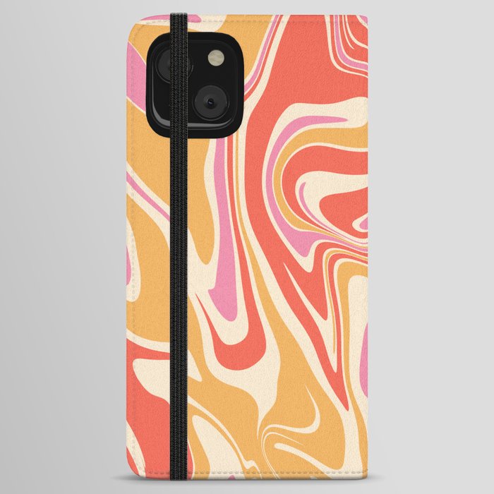 Psychedelic Pink Retro Swirl iPhone Wallet Case