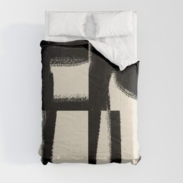 Japandi Object Wabi Sabi Comforter | Contemporary, Acrylic, Brushstroke, Abstract, Japandi, Fresh, Wabisabi, Minimal, Lines, Paintingart 