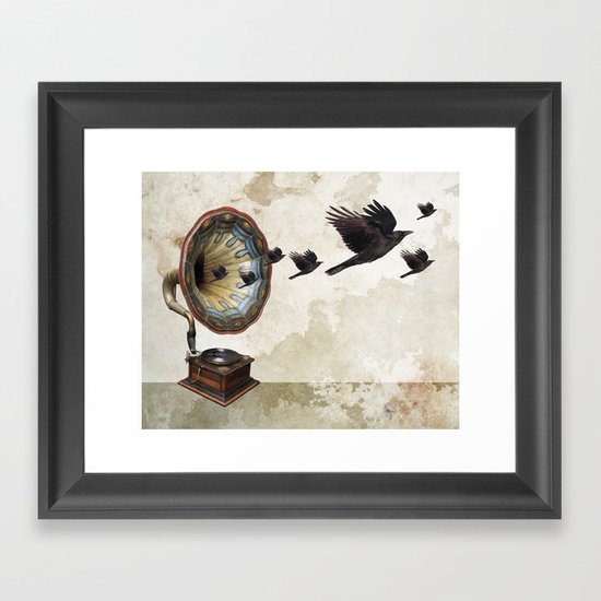 the sound of crows Framed Art Print