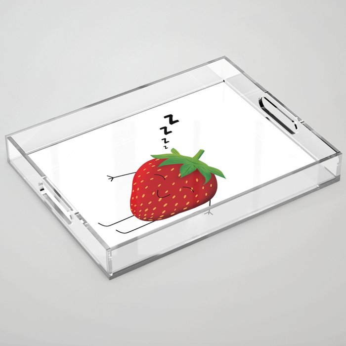 Strawberry sleeping Acrylic Tray