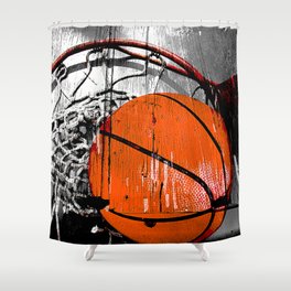 Modern Basketball version 1 Shower Curtain