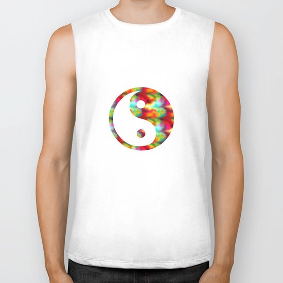 yin yang pattern clock 3 Biker Tank